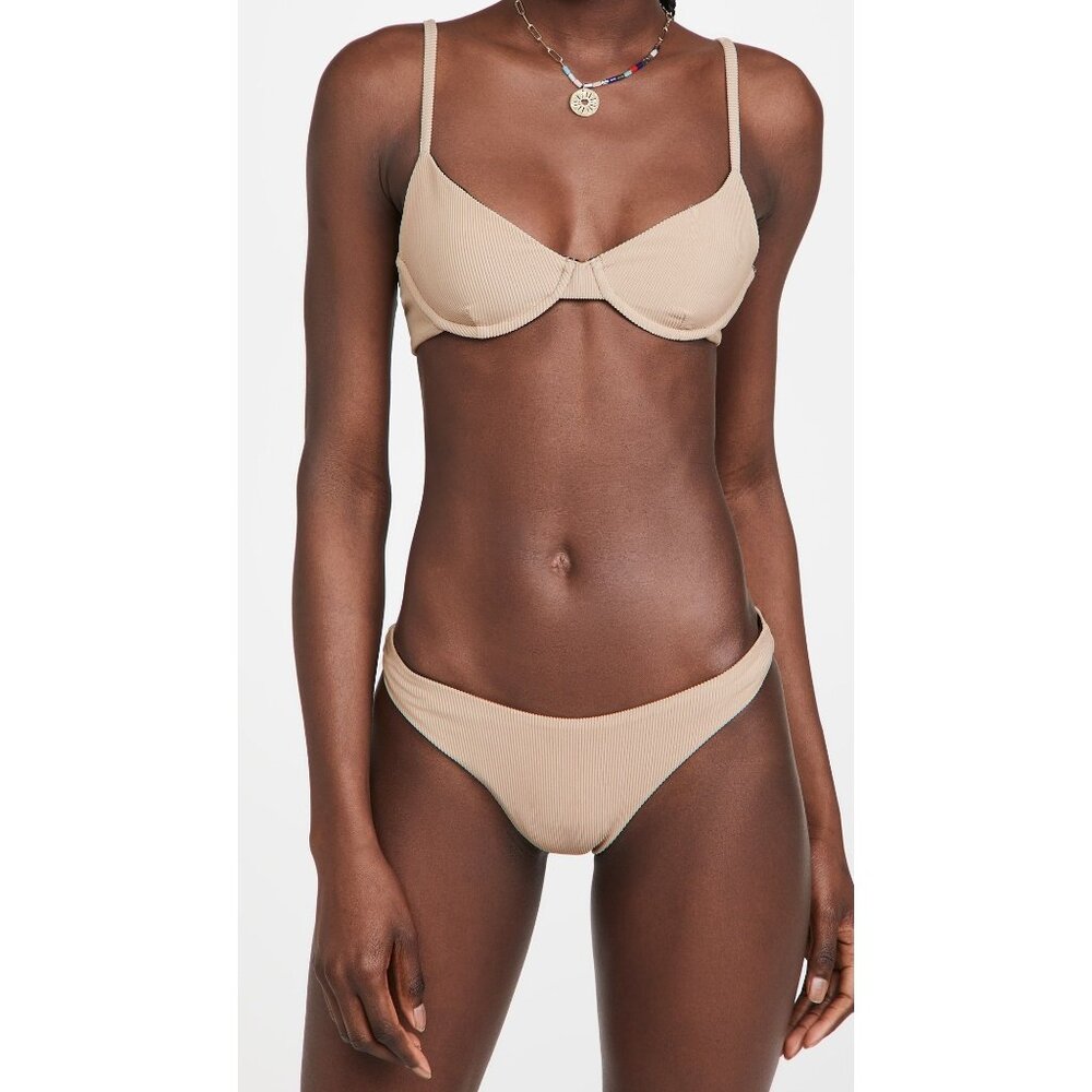 BEACH RIOT Camilla Bikini Top in Tan Small Womens Swimsuit - Picture 13 of 13
